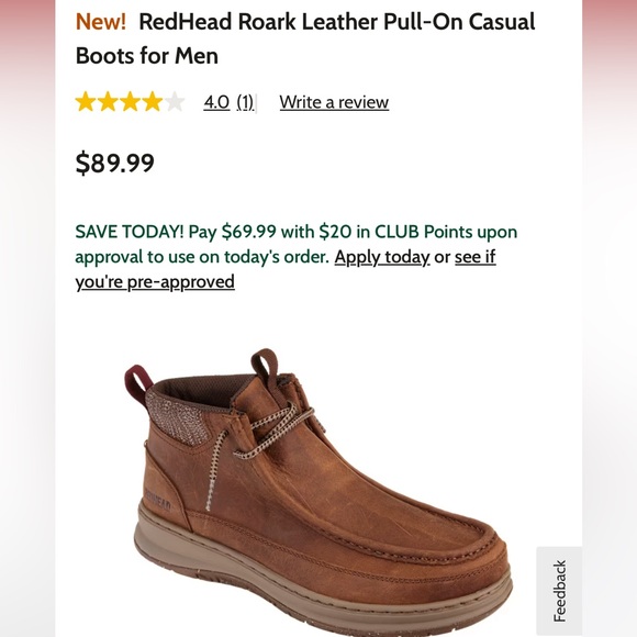 RedHead Roark Leather Pull-On Casual Boots for Men - Picture 7 of 7